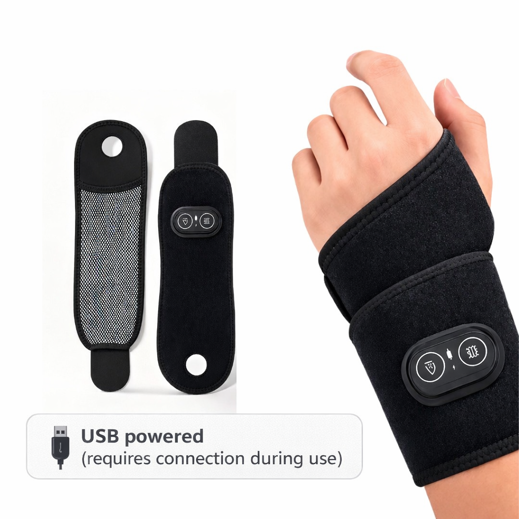 Heated Wrist Wrap – Vibration & Heat Therapy for Pain Relief